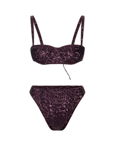 Oseree Purple Sequined Bikini - Oseree - Modalova