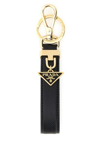 Prada Black Leather Key Ring - Prada - Modalova