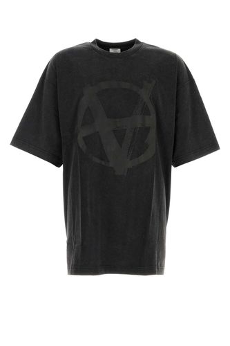 Black Cotton Oversize T-shirt - VETEMENTS - Modalova