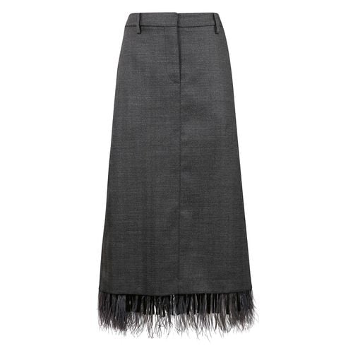 Feather-trimmed Zipped Skirt - Brunello Cucinelli - Modalova