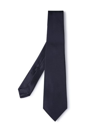 Kiton Pure Silk Tie In Navy Blue - Kiton - Modalova