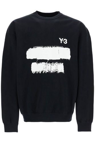 Black Cotton Sweatshirt With Text Graphic - Y-3 - Modalova