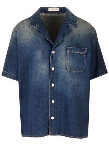 Washed Chambray Bowling Shirt - Valentino Garavani - Modalova