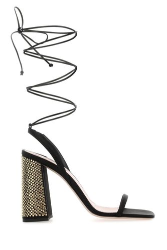 Miu Miu Black Satin Sandals - Miu Miu - Modalova