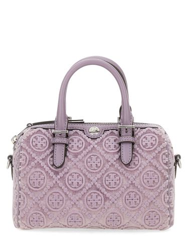 T Monogram Petite Satchel Bag In Fil Coupé - Tory Burch - Modalova