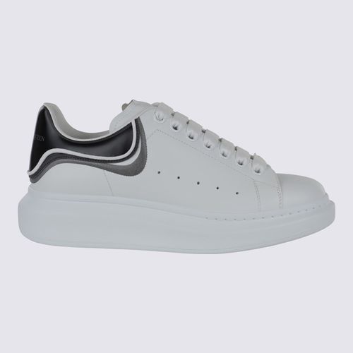 White And Silver Leather Sneakers - Alexander McQueen - Modalova