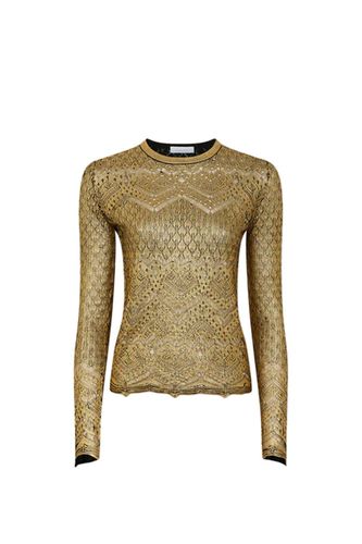 Metallic Knitted Long Sleeved Top - Paco Rabanne - Modalova