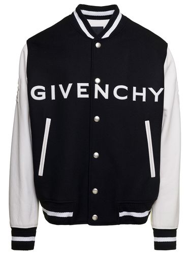 Varsity Jacket With Logo Lettering Detail In Wool Blend Man - Givenchy - Modalova