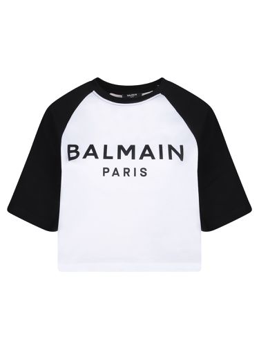 Black And Raglan Crop T-shirt - Balmain - Modalova