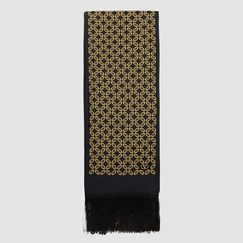 Black And Gold Silk Scarves - Valentino Garavani - Modalova