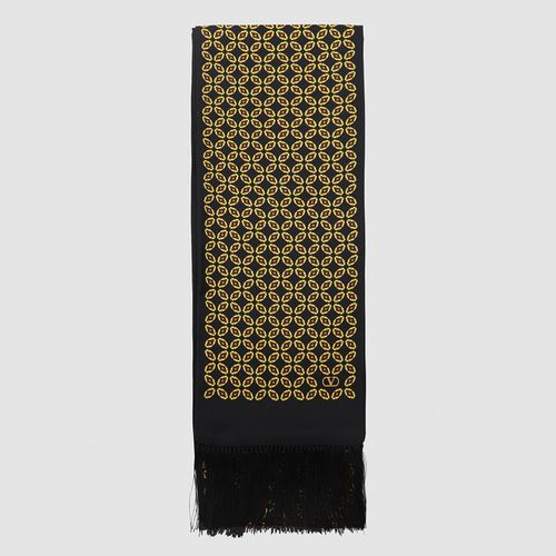 Black And Gold Silk Scarves - Valentino Garavani - Modalova