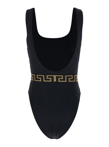 One-piece Swimsuit With Greca And Medusa Band In Stretch Polyamide Woman - Versace - Modalova