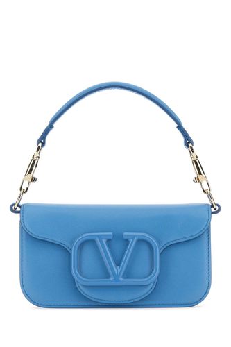 Cerulean Blue Leather Small Locã² Handbag - Valentino Garavani - Modalova