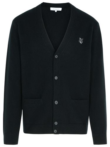 Maison Kitsuné Black Wool Cardigan - Maison Kitsuné - Modalova