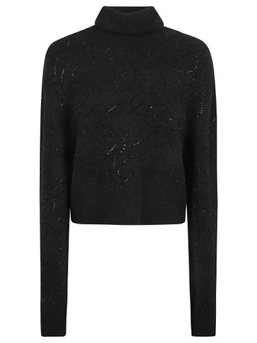 Roll Neck Embellished Knit Sweater - Blumarine - Modalova