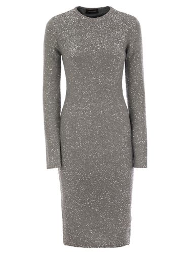 Crew-neck Dress With Micro Sequins - Fabiana Filippi - Modalova