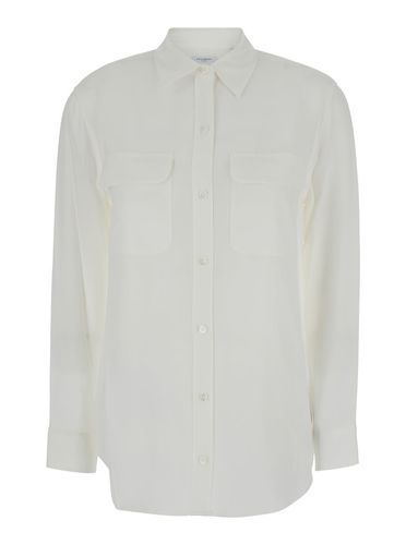 Signature Shirt With Patch Pockets In Silk Woman - Equipment - Modalova