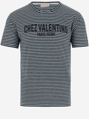 Logo Print Striped T-shirt - Valentino - Modalova