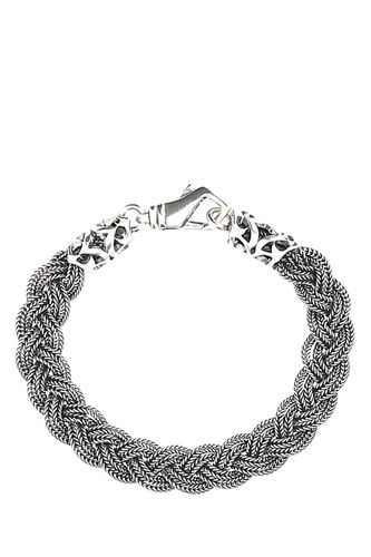 Silver Flat Braided Bracelet - Emanuele Bicocchi - Modalova