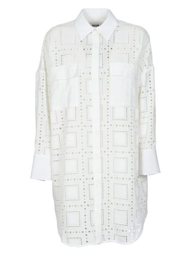 Pattern Perforated Long Shirt Dress - MSGM - Modalova