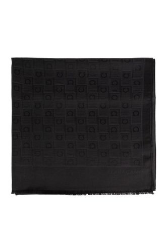 Monogram Jacquard Frayed-edge Scarf - Ferragamo - Modalova