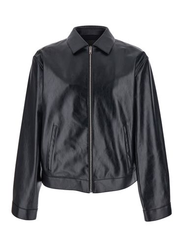 Jacket With Logo Patch On The Back In Leather Man - Givenchy - Modalova