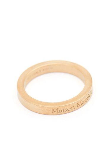 Gold-colored Ring With Logo Lettering Engraving In Silver Woman - Maison Margiela - Modalova