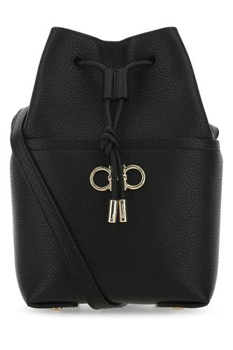 Ferragamo Black Leather Bucket Bag - Ferragamo - Modalova