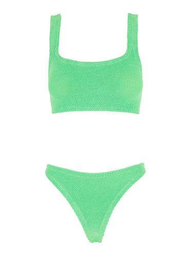 Xandra Bikini With Fixed Straps In Ribbed Stretch Polyamide Woman - Hunza G - Modalova