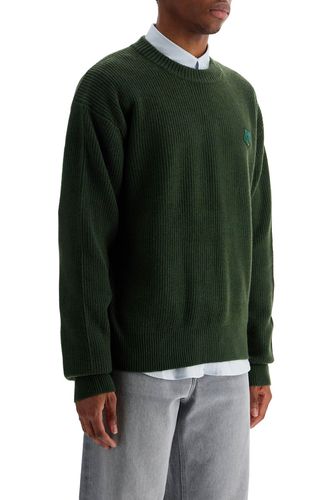 Ranger Green Wool And Viscose Sweater With Fox Patch - Maison Kitsuné - Modalova