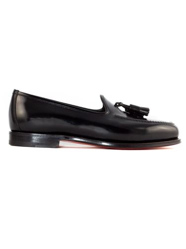 Shiny Leather Tassel Loafer - Santoni - Modalova