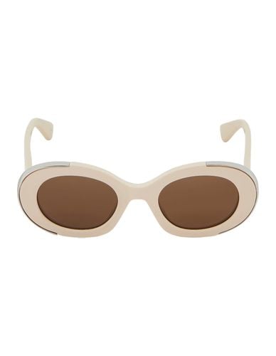 Oval The Grip Sunglasses In Ivory/ - Alexander McQueen - Modalova