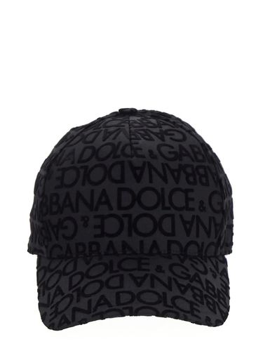 Flocked Logo Jacquard Baseball Cap - Dolce & Gabbana - Modalova