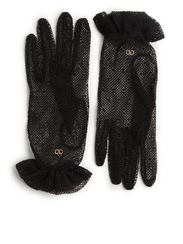 Vlogo Signature Gloves In Cotton And Tulle - Valentino Garavani - Modalova