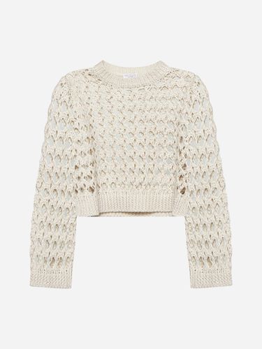 Crochet Knit Cropped Sweater - Brunello Cucinelli - Modalova