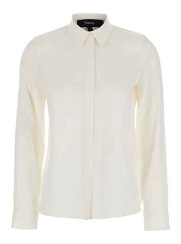 Classic Shirt With Pointed Collar In Silk Woman - Theory - Modalova