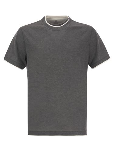 Silk And Cotton T-shirt - Brunello Cucinelli - Modalova