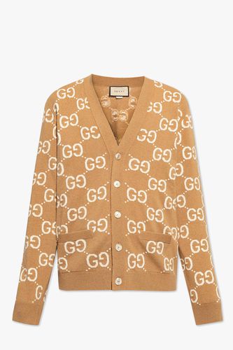 Gucci Wool Cardigan With Monogram - Gucci - Modalova