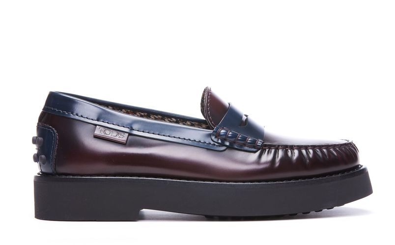 Leather Loafer With Rubber Pads - Tod's - Modalova