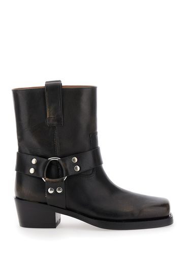 Roxy Western Style Ankle Boots With Brown Nuances In Leather Woman - Paris Texas - Modalova