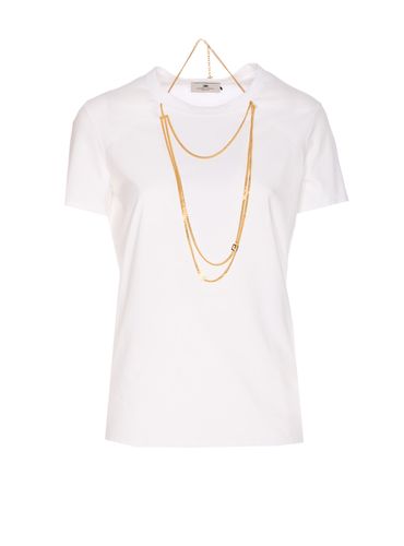 Jersey T-shirt With Jewel Detail - Elisabetta Franchi - Modalova