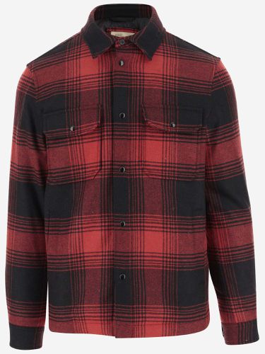 Wool Blend Shirt With Check Pattern - Woolrich - Modalova