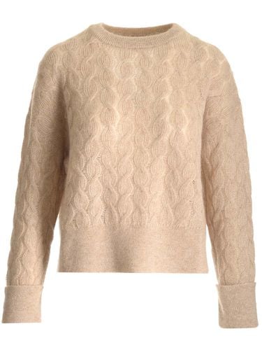 Long-sleeved Crewneck Sweater With Cable Knit In Soft Mohair And Wool Yarn Embellished With Lurex Threads That Add Shine - Brunello Cucinelli - Modalova