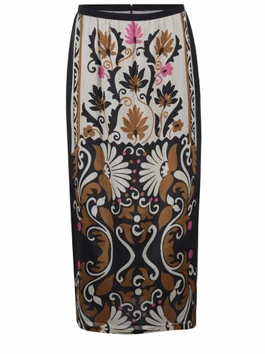 Long Skirt With Floral Print In Viscose - Pinko - Modalova