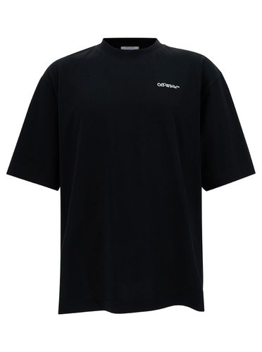 Crewneck T-shirt With Arrow Embroidery In Cotton Man - Off-White - Modalova