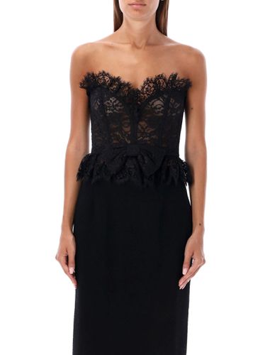 Bow Lace Bustier Top - Alessandra Rich - Modalova