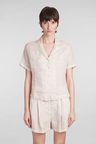 Lino Shirt In Beige Linen - 120% Lino - Modalova