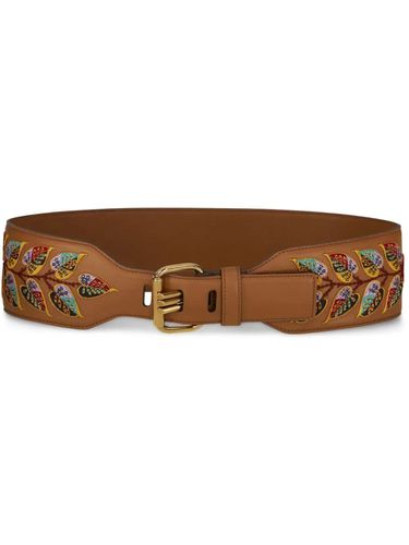 Etro Embroidered Brown Leather Belt - Etro - Modalova