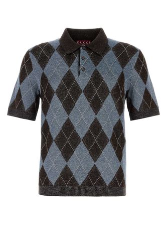 Embroidered Wool Blend Polo Shirt - Gucci - Modalova