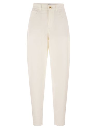 Five-pocket Curved Trousers In Stretch Cotton Interlock - Brunello Cucinelli - Modalova